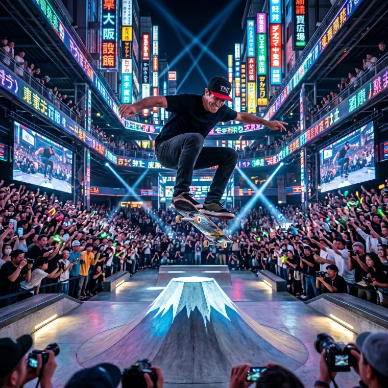 Licensed creation, neon Tokyo mega-ramp