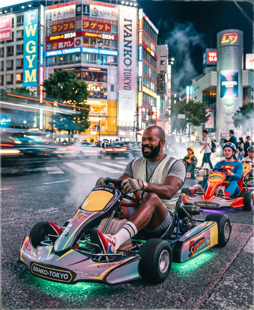 Go-karting through Tokyo at night